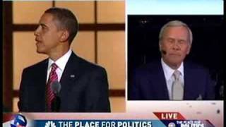 MSNBC Brokaw on Barack Obamas Nomination speech [upl. by Enelcaj]