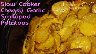 Slow Cooker Cheesy Garlic Scalloped Potatoes  Dining In With Danielle [upl. by Fredela]