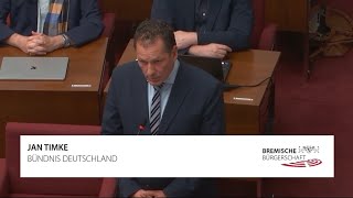 quotEinsatz des Senats für ein AfDVerbotquot Nachfrage von Jan Timke Bündnis Deutschland am 19092024 [upl. by Aihsirt]