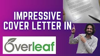 How to Write a Cover Letter in Overleaf  overleaf coverletter education40 tahirali [upl. by Durwood]