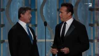 Sylvester Stallone amp Arnold Schwarzenegger Present at the 2013 Golden Globes [upl. by Garik]