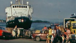 Leirvik hamn sommaren 1973 – MS Sunnhordland Ferjer og Hydrofoiler [upl. by Shoifet]