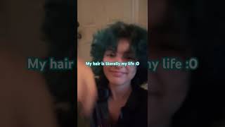 Hair goals achieved b ￼hair curlyhair fluffyhair bluehair silly lovemyhair yippee [upl. by Adnhoj374]