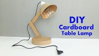 How to Make a Cardboard Table Lamp at Home  DIY Table Lamp [upl. by Solita]