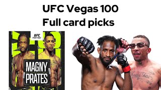 Neil Magny is cooked…UFC Vegas 100 Magny vs Prates Full card Predictions and Breakdown [upl. by Ailahk]