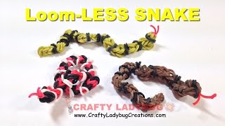 Rainbow Loom Bands Small 3D CORN GARDEN OR RATTLE SNAKE  NO LOOM EASY Charm TutorialsHow to Make [upl. by Seni184]