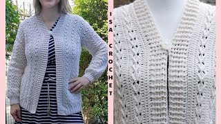 Tuto giletveste quotBambouquot au crochet adaptable toutes tailles une création isacrochet [upl. by Ahsima536]