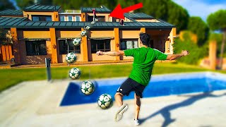 TIROS IMPOSIBLES CHALLENGE EN NUESTRA MANSION EXTREME GARDEN FOOTBALL CHALLENGES [upl. by Sawtelle]