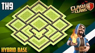 UNSTOPPABLE TH9 HYBRIDTROPHY Base 2019  Town Hall 9 TH9 Hybrid Base Design  Clash of Clans [upl. by Anitsenre]