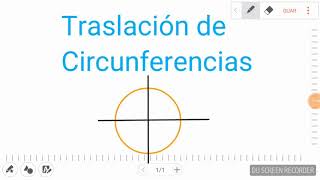 Traslación de una circunferencia Tema para bachillerato de matemáticas [upl. by Kosey]