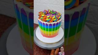 Rainbow cake design 🌈😍 shorts trending cake ytshorts [upl. by Rafi]