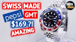 Swiss Made GMT Pepsi 169  Amazing  Mathey Tissot GMT [upl. by Noisla]