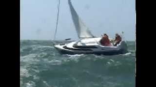 MacGregor 26 sailing in 50 mph winds and big waves [upl. by Zemaj]