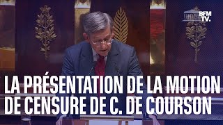 La présentation de la motion de censure de Charles de Courson à lAssemblée nationale [upl. by Othello]