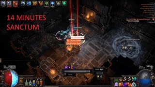 POE 325  14 MINUTES SANCTUM GAMEPLAY  HEXBLAST TRICKSTER [upl. by Cirtemed]