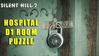 How To Solve Hospital D1 Room Puzzle in Silent Hill 2 Remake [upl. by Merc]