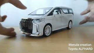 Menula creation Diecast Model cars My Ultra Luxury Toyota ALPHARD 124 scale Model car [upl. by Ardisj]