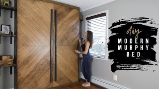 DIY MODERN MURPHY BED  MAKING A FOLD DOWN BED [upl. by Ennis616]