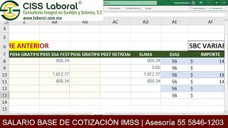 Salario Base de Cotización Como hacer el cálculo Lic Telésforo Ávila imss sbc [upl. by Maridel]