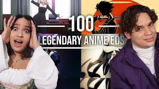 Latinos react to 100 Legendary Anime ENDINGS for the first time [upl. by Merrel803]