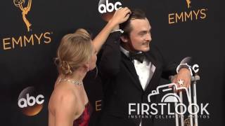 Rupert Friend Aimee Mullins arriving at the 2016 EMMY Awards [upl. by Reyna182]