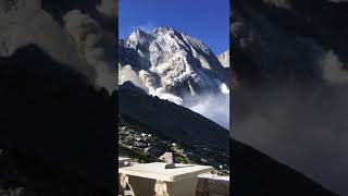 Massive Rock quotAvalanchequot Forces Evacuations in Swiss Alps [upl. by Ariaet]