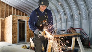 Quonset Hut Utility Room  Electrical RoughIn Vents amp Installing Doors [upl. by Mharba]