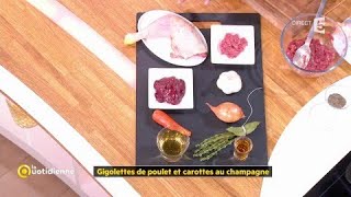 Coup dfood  Gigolettes de poulet et carottes au champagne [upl. by Talya]