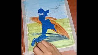 Painting Cricket Player in Acrylic Color on Paper Part 2 [upl. by Akitnahs547]