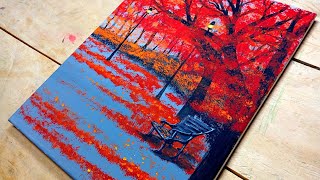 Cómo Pintar un PAISAJE de Otoño con Acrílico PASO a PASO  Tutorial de Pintura Acrílica [upl. by Kacey]