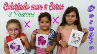 DESAFIO COLORINDO COM 3 CORES  3 PESSOAS  MUNDO MÁGICO KIDS [upl. by Botsford]