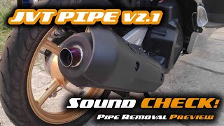 JVT POWER PIPE V21 HONDA CLICK GAME CHANGER VARIO  SILENT KILLER  SOUNDCHECK  PIPE REMOVAL [upl. by Bartolome169]