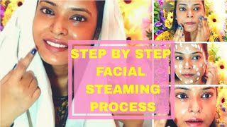 Step By Step Facial Steaming At Home Parlour Like Steam Facial At Home  Shinny Roops [upl. by Cotsen]