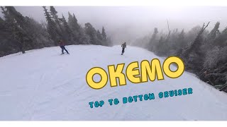 Okemo  Full Run Top To Bottom Skiing From Glades Peak Quad [upl. by Nireves]