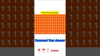 Find The Odd Digit 🔥shortsfeed shorts puzzle quiz trending youtubeshorts subscribe views [upl. by Yehus981]