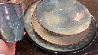 vancasso Starry Plates and Bowls Sets12 Pieces Green Dinnerware Sets Unboxing  Review [upl. by Hatty]