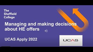 UCAS 2022 Managing Offers [upl. by Lezti656]