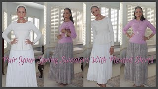 Pleated Skirts amp Spring Sweaters For Classic Styled Looks [upl. by Dael]