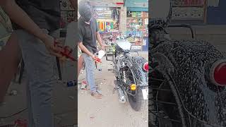 Cleaning before PPF wrap rwraps846 King Kothi Hyderabad starboy royalenfield supermeteor650 [upl. by Harriette]