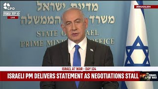 PM Netanyahu delivers a statement after Hamas suspended negotiations [upl. by Htebzile]