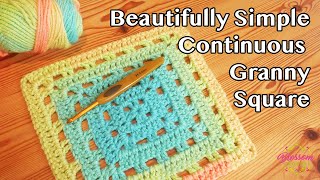 Crochet A Cut Out Granny Square  Continuous Square Easy crochet motif [upl. by Aonian]