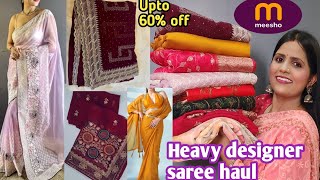 Meesho HaulDesignerWedding Special SareeAffordable sareesShadi Mubarak Sale [upl. by Samuelson]