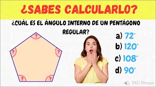 ¿Cuál es el Angulo interno de un Pentágono Regular Geometría [upl. by Handy]