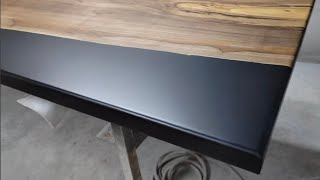 How to Make a Coffe Walnut and Black Epoxy Resin Table Woodworking Final Result [upl. by Eissel857]