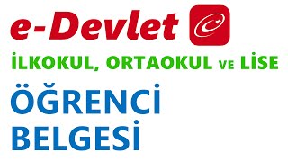 Öğrenci Belgesi Nasıl Alınır İlkokul  Ortaokul ve Lise eDevlet [upl. by Nimaj38]