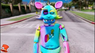 BRAND NEW RAINBOW FOXY ANIMATRONIC GTA 5 Mods FNAF RedHatter [upl. by Lolanthe]