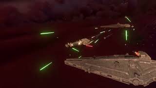 CR90 Corellian Corvette attack run on Arquitens class light cruiser [upl. by Luane]