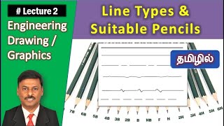 Line Types amp Suitable Pencils Tamil  Lecture 2  Engineering Graphics  DrSMalligarjunan [upl. by Kylah]