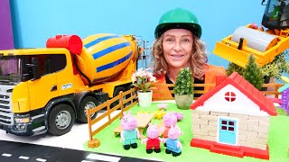 Nicole baut für Familie Wutz ein neues Haus  Tolle Baustellenfahrzeuge  Peppa Wutz auf Deutsch [upl. by Dowlen]