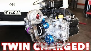 WTF86  TWINCHARGED Supercharged amp Turbo Toyota 86 Build Antilag amp Dyno archives [upl. by Noied898]